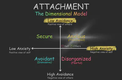 Avoidant Dimensional Model Anxious Quadrant