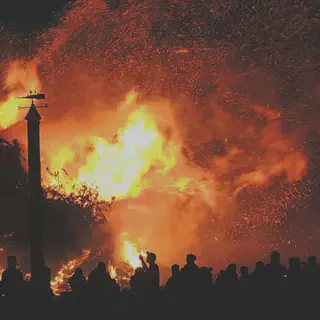 People By Blazing Fire