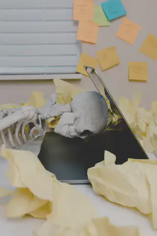 Skeleton on Laptop