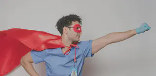 Doctor in Super Hero Mask
