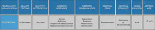 Personality Table - Borderline